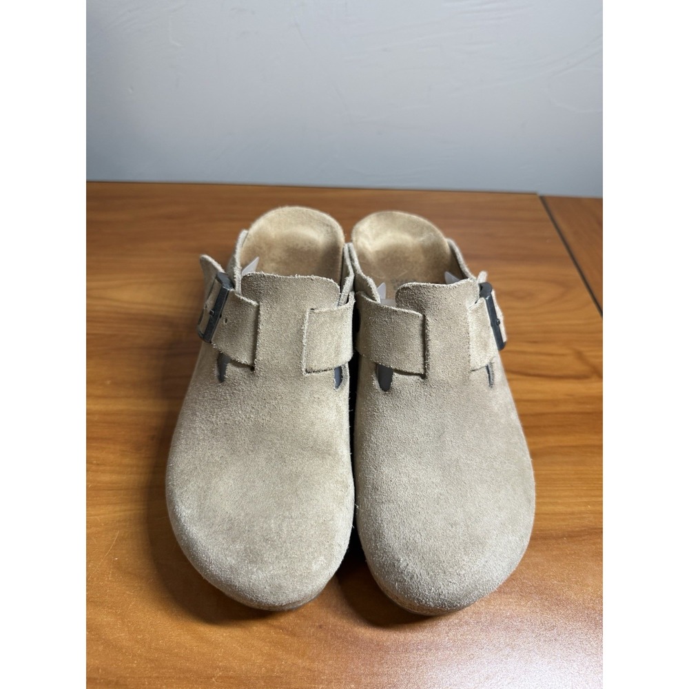 Birkenstock Papillio Fanny Wedge Suede Clogs Warm Sand EU 39 - Picture 4 of 8